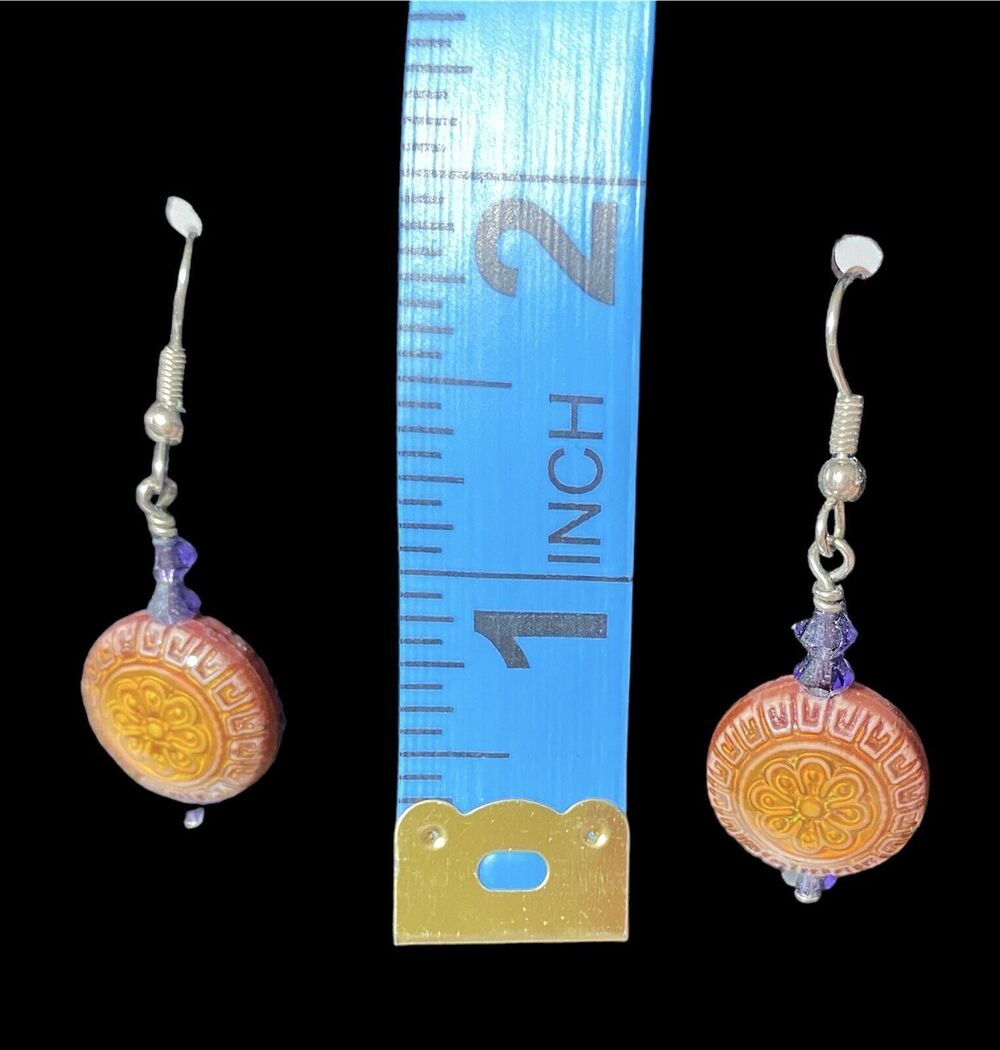MOOD STONE Necklace/Earring Set Color Changing Etched Stones 22” Silver Chain - Picture 3 of 6